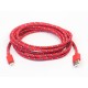 6FT Braided USB Charger Data Sync Cable for iPhone 5 SE 6 6S 4 4S 4G - RED